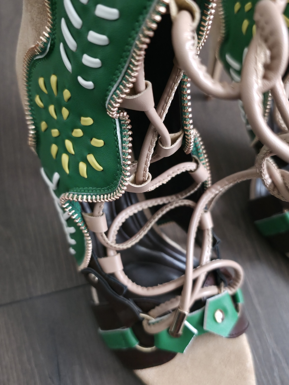 Azalea Wang Akira Shainia Green Multi Stiletto Sandal - Picture 6 of 7
